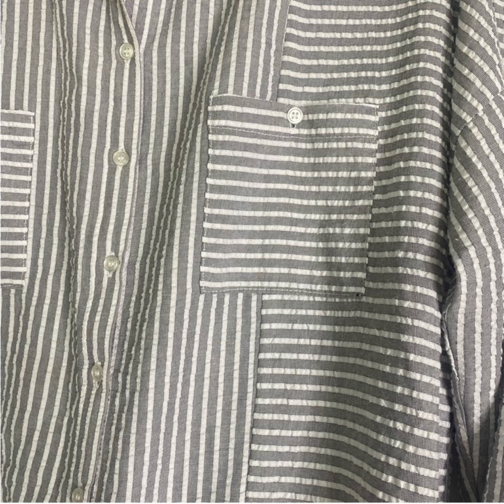 Adyson Parker gray white striped button up shirt - Picture 8 of 14